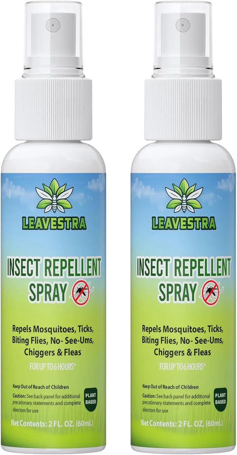Mosquito Repellent Spray for Body, Insect Repellent Spray Natural Bug Repellent for Skin DEET-Free Travel Size 2 Fl Oz (2 Pack)