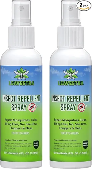 Mosquito Repellent Spray for Body, Made with Plant Essential Oils,Insect Repellent Spray Natural Bug Repellent for Skin DEET-Free Pump Spray 4 Fl Oz (2 Pack)