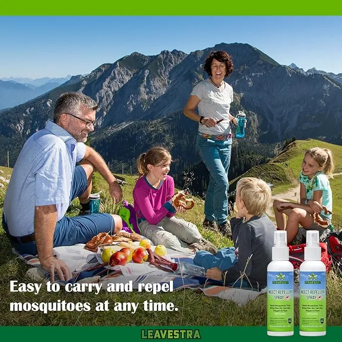 Mosquito Repellent Spray for Body, Made with Plant Essential Oils,Insect Repellent Spray Natural Bug Repellent for Skin DEET-Free Pump Spray 4 Fl Oz (2 Pack)