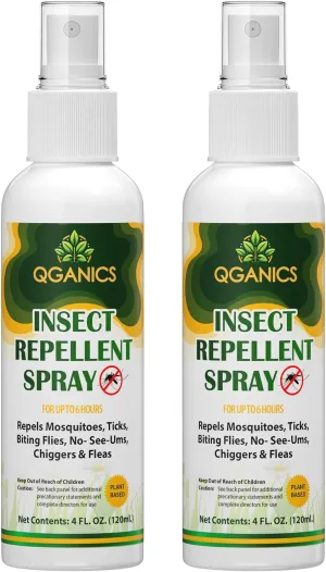 Mosquito Repellent Spray for Body, Natural Bug Spray DEET-Free, Bug Spray Travel Size Insect Repellent Spray for Skin 4 Fl Oz (2 Pack).