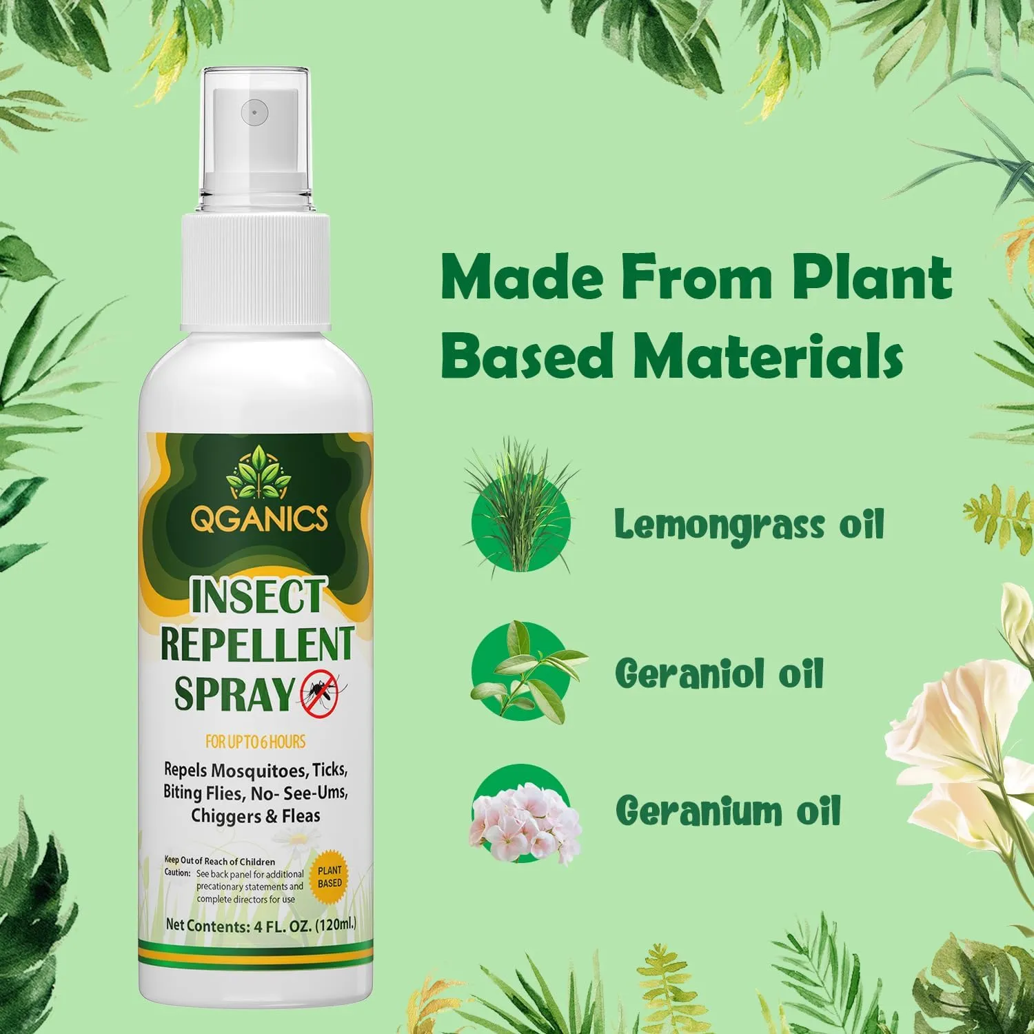 Mosquito Repellent Spray for Body, Natural Bug Spray DEET-Free, Bug Spray Travel Size Insect Repellent Spray for Skin 4 Fl Oz (2 Pack).