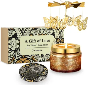 Mothers Day Gifts for Mom, Butterfly Candle Gifts for Women, Unique Birthday Gift for Women Moms Sister Friends, Best Mom Gift for Grandma Mama, Rotatable Scented Candles Presents for Anniversary