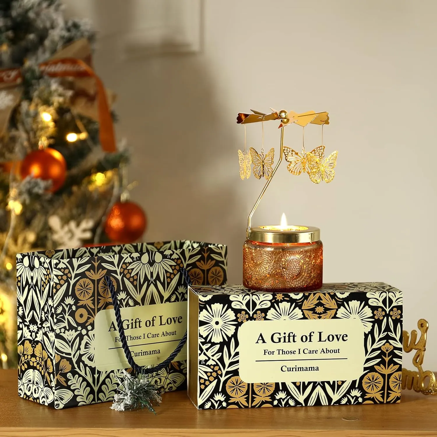 Mothers Day Gifts for Mom, Butterfly Candle Gifts for Women, Unique Birthday Gift for Women Moms Sister Friends, Best Mom Gift for Grandma Mama, Rotatable Scented Candles Presents for Anniversary