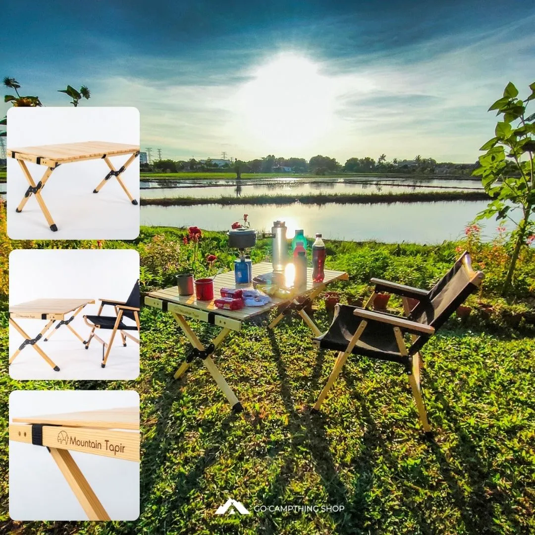 Mountain Tapir Camping Wooden Foldable Table (90*60*44cm)