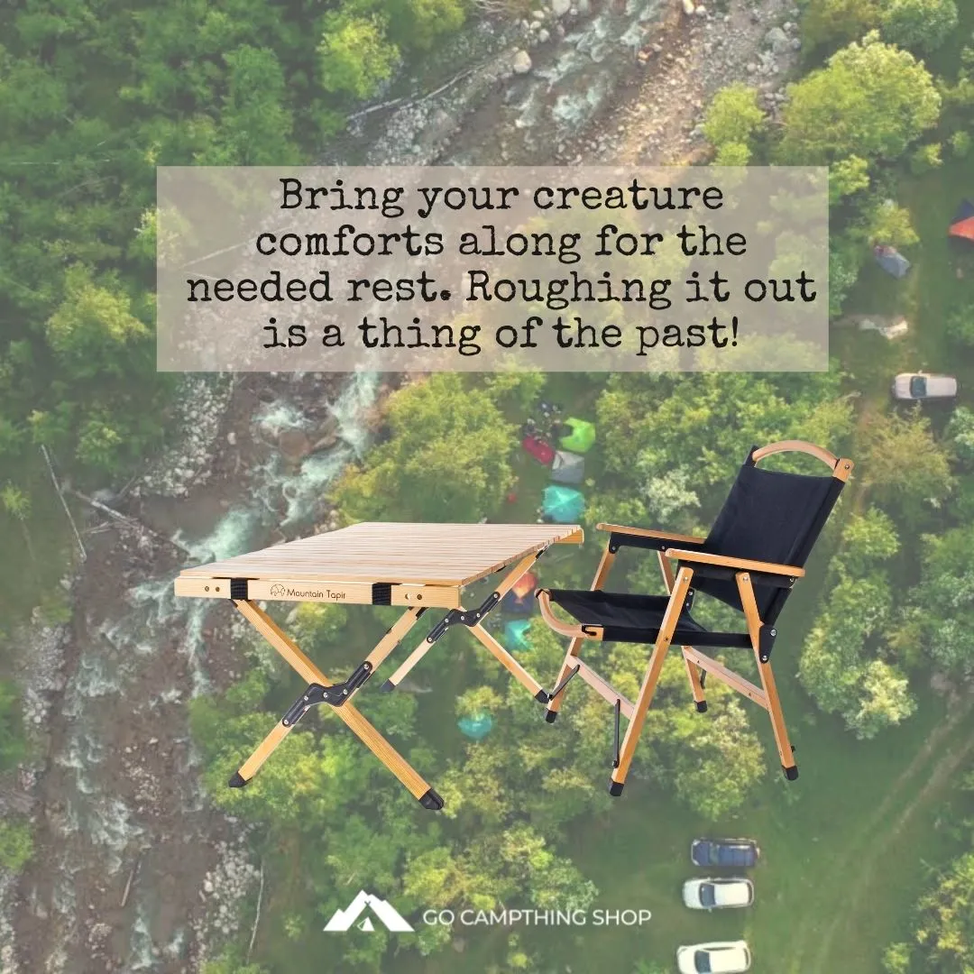 Mountain Tapir Camping Wooden Foldable Table (90*60*44cm)