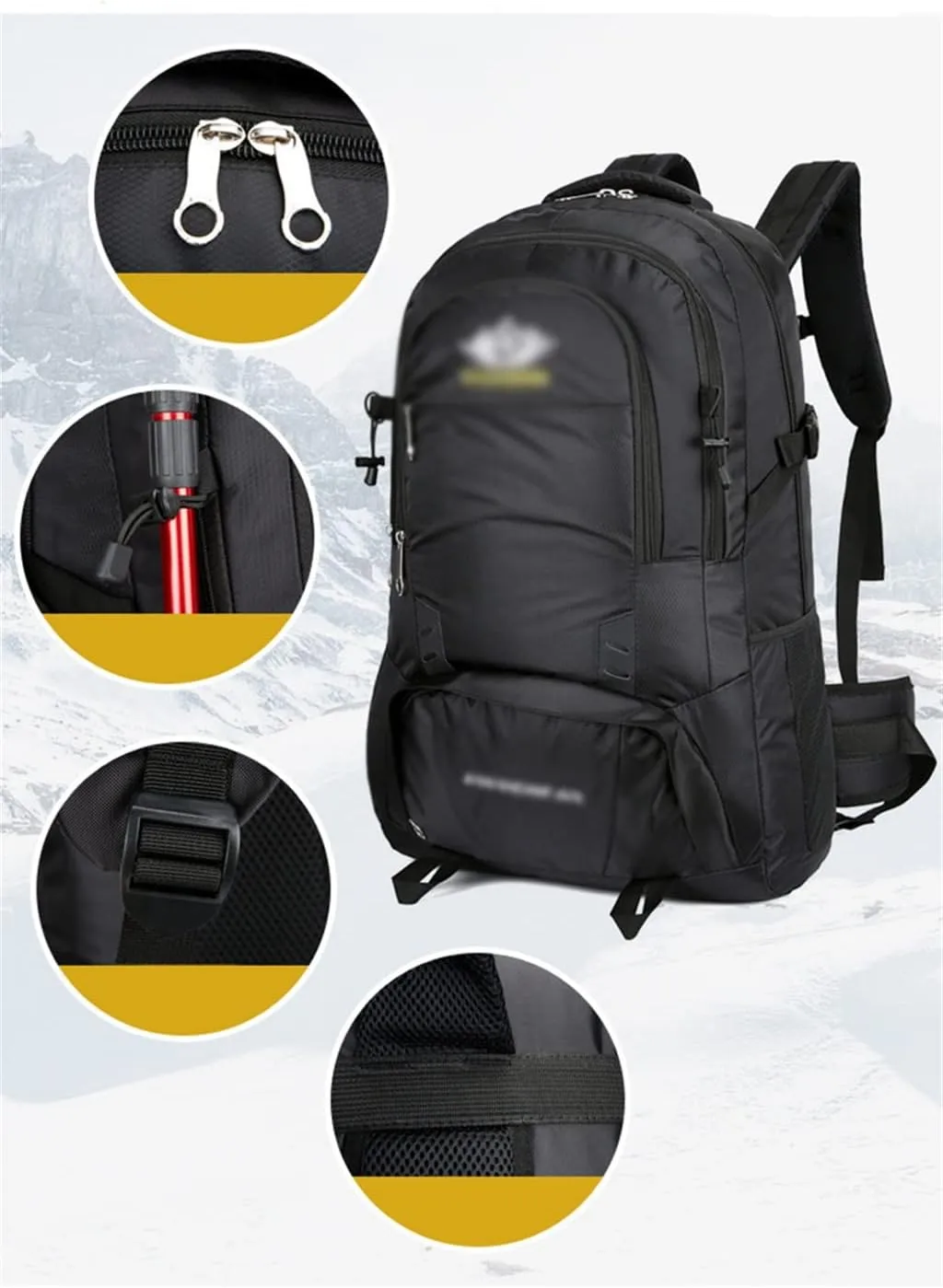 Mountaineering Backpack Rucksack 60L Outdoor Sports Bag Travel Backpack Hiking Backpack Hiking Bag(Gray)