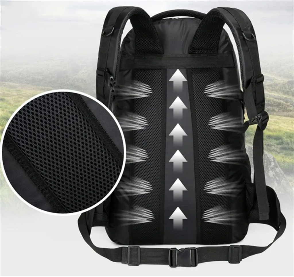 Mountaineering Backpack Rucksack 60L Outdoor Sports Bag Travel Backpack Hiking Backpack Hiking Bag(Gray)