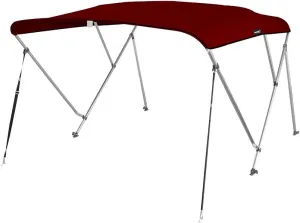 MSC 3 Bow 4 Bow Bimini Top Boat Cover,600D Solution Dyed Polyester,2 Support Poles& 4 Adjustable Straps Included
