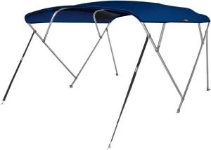 MSC 3 Bow 4 Bow Bimini Top Boat Cover,600D Solution Dyed Polyester,2 Support Poles& 4 Adjustable Straps Included