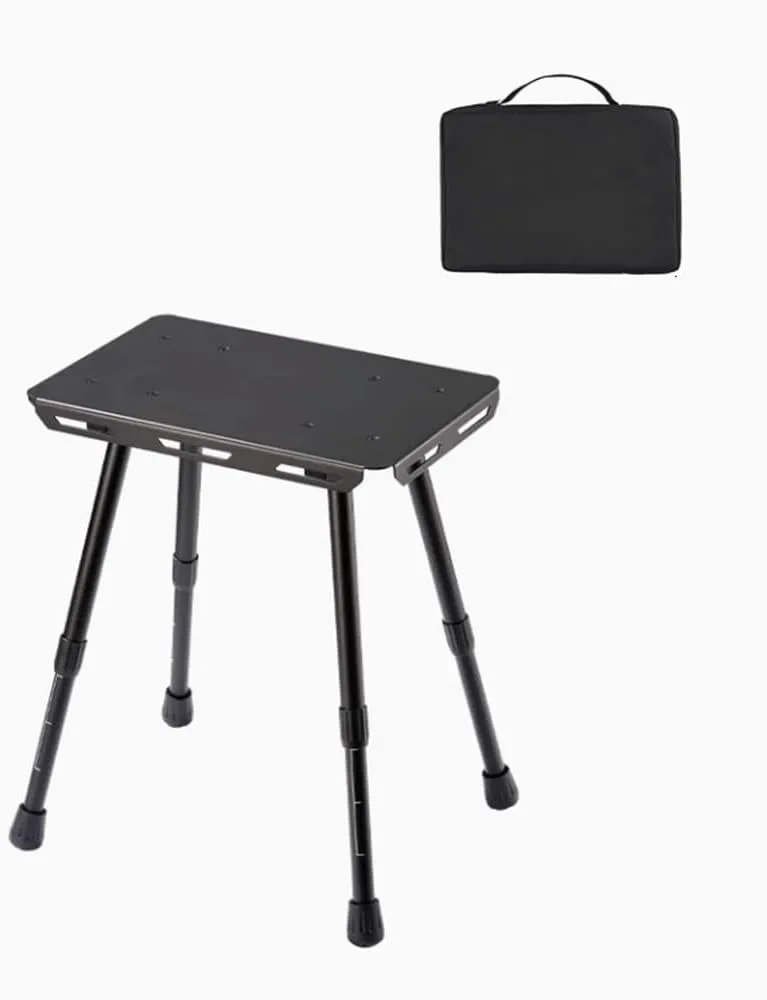 Multi-Functional Outdoor Folding Table Adjustable Aluminum Alloy Portable Camping Fishing Stools Lightweight and Compact Mini Table Table and Stool Suitable for Outdoor Camping Picnic