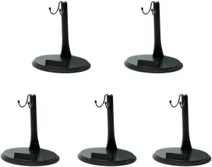 NANSHINE 5 Pcs Action Figure Stand 1/6 Scale Model Stand 12 inch, Black Holder Support Base Bracket for Model, Action Figure Base Display Stand U Type Simple Packaging- Detachable Adjustable Height