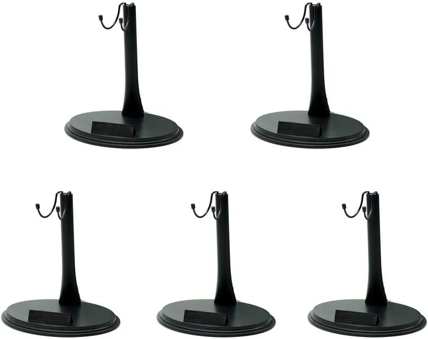 NANSHINE 5 Pcs Action Figure Stand 1/6 Scale Model Stand 12 inch, Black Holder Support Base Bracket for Model, Action Figure Base Display Stand U Type Simple Packaging- Detachable Adjustable Height