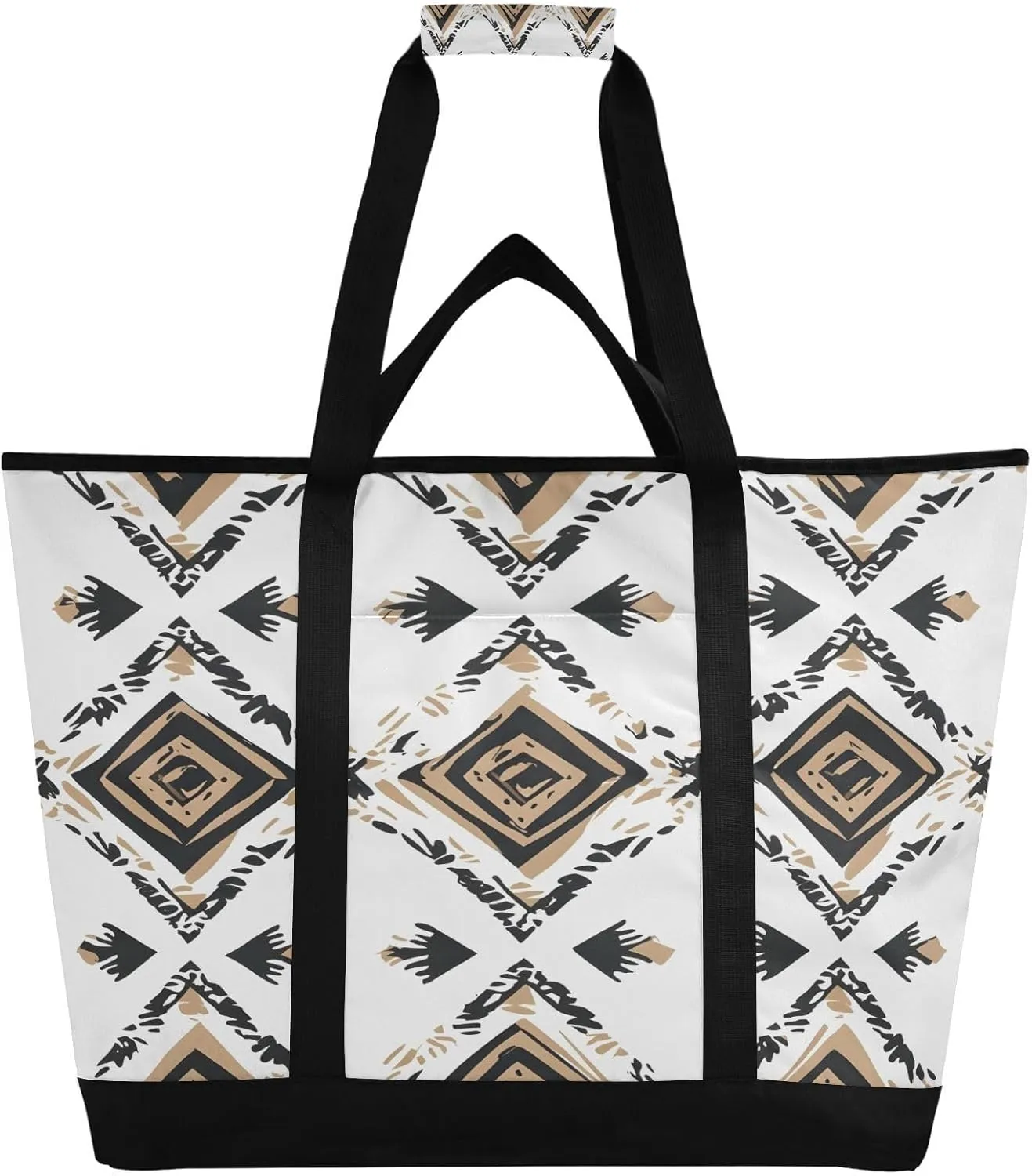Native American Tapestry Patterns Reusable Insulated Lunchbox Cooler Bag, Leakproof Kitchen Grocery Bag Collapsible Portable Cooler Tote Bag for Picnic, Camping, Office, Travel