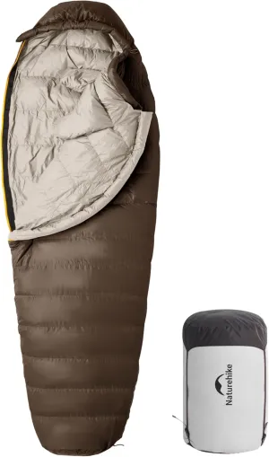 Naturehike 0 Degree Down Mummy Sleeping Bag for Adults, 650FP Cold Weather Backpacking Sleeping Bag with RDS Down, 12.5-38.8℉ Sleeping Bags for Camping, Hiking, 2025 Model