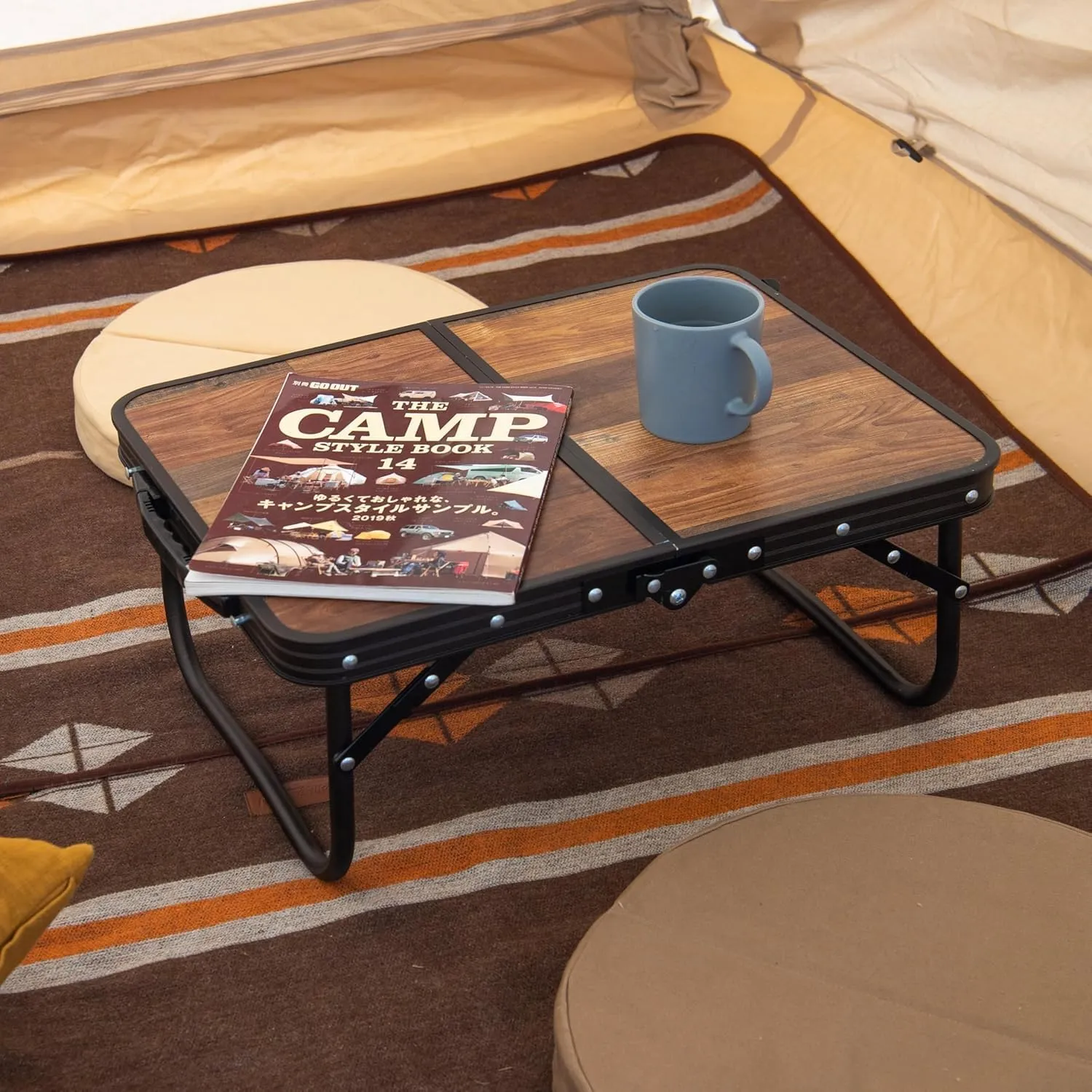 Naturehike Camping Folding Table Beach, Large Portable Camping Side Tables with Adjustable Legs, Tent Table Folding Camp Table with Carry Bag for Outdoor Camping, Cooking, BBQ, Travel - Retro