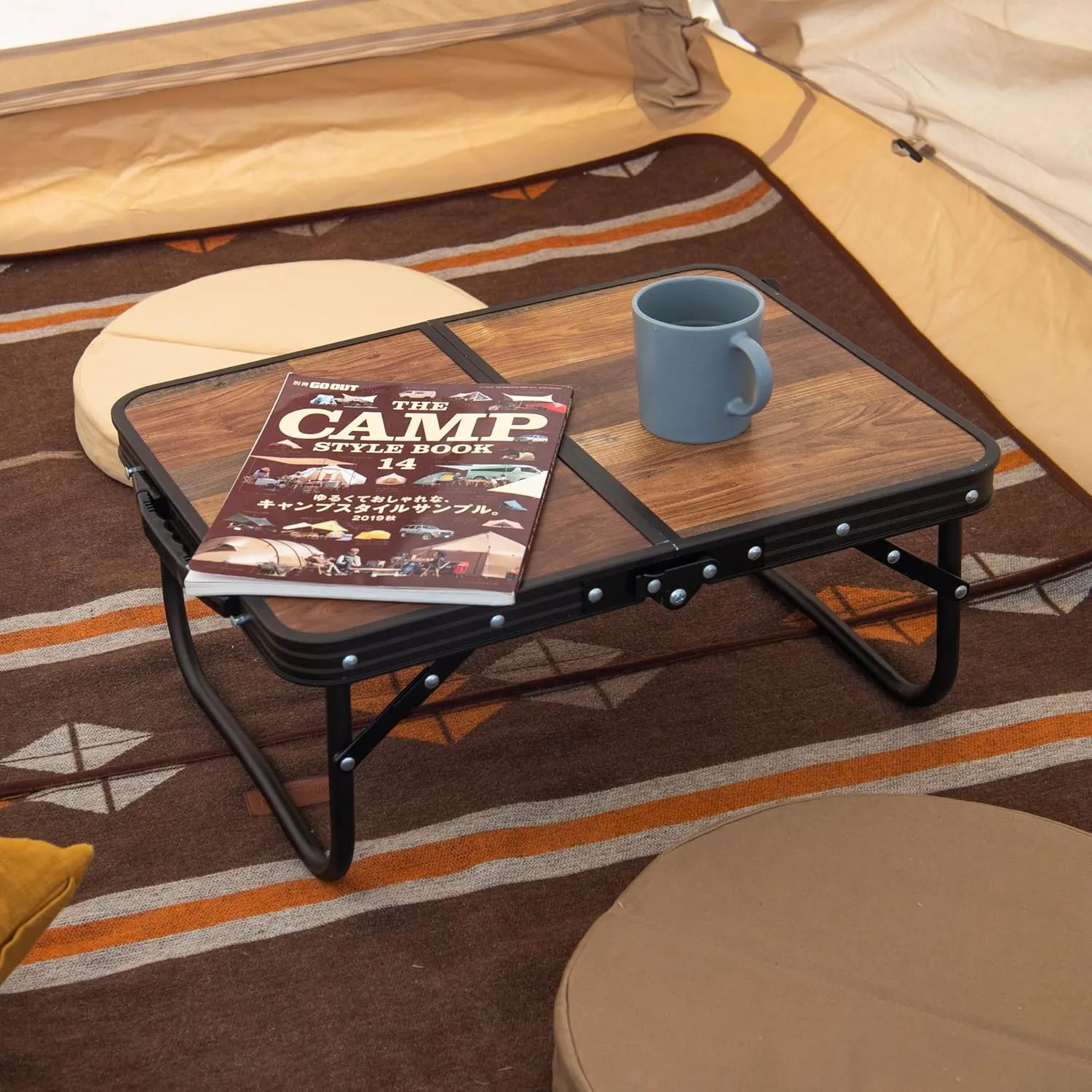 Naturehike Folding Camping Table, Portable Tables with Adjustable Legs, 20.87×15.75×9.05 Inch Foldable Camp Pinic Tables with Carry Bag for Outdoor Camping, BBQ, Travel - Small Wooden