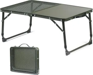 Naturehike Folding Camping Table with Mesh Desktop, Adjustable Aluminum Portable Grill Table with Carry Handle for Outdoor, Picnic, RV Travel, Beach, Backyard, BBQ
