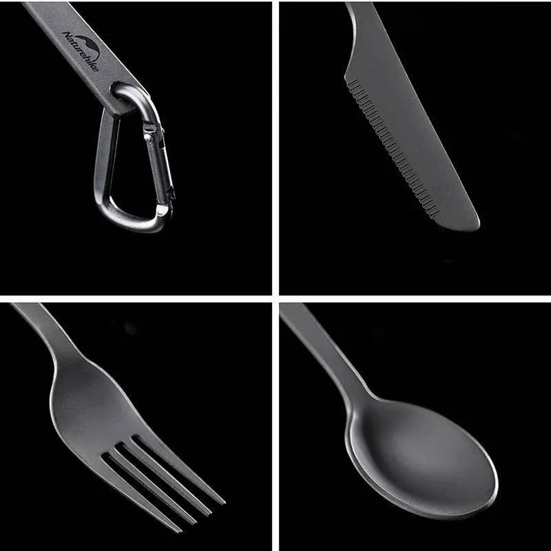 Naturehike Lightweight Titanium 3 in 1 Outdoor Camping Cutlery