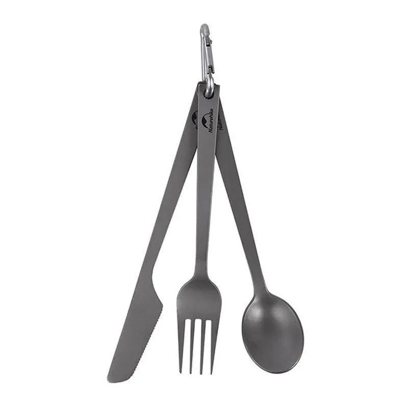 Naturehike Lightweight Titanium 3 in 1 Outdoor Camping Cutlery