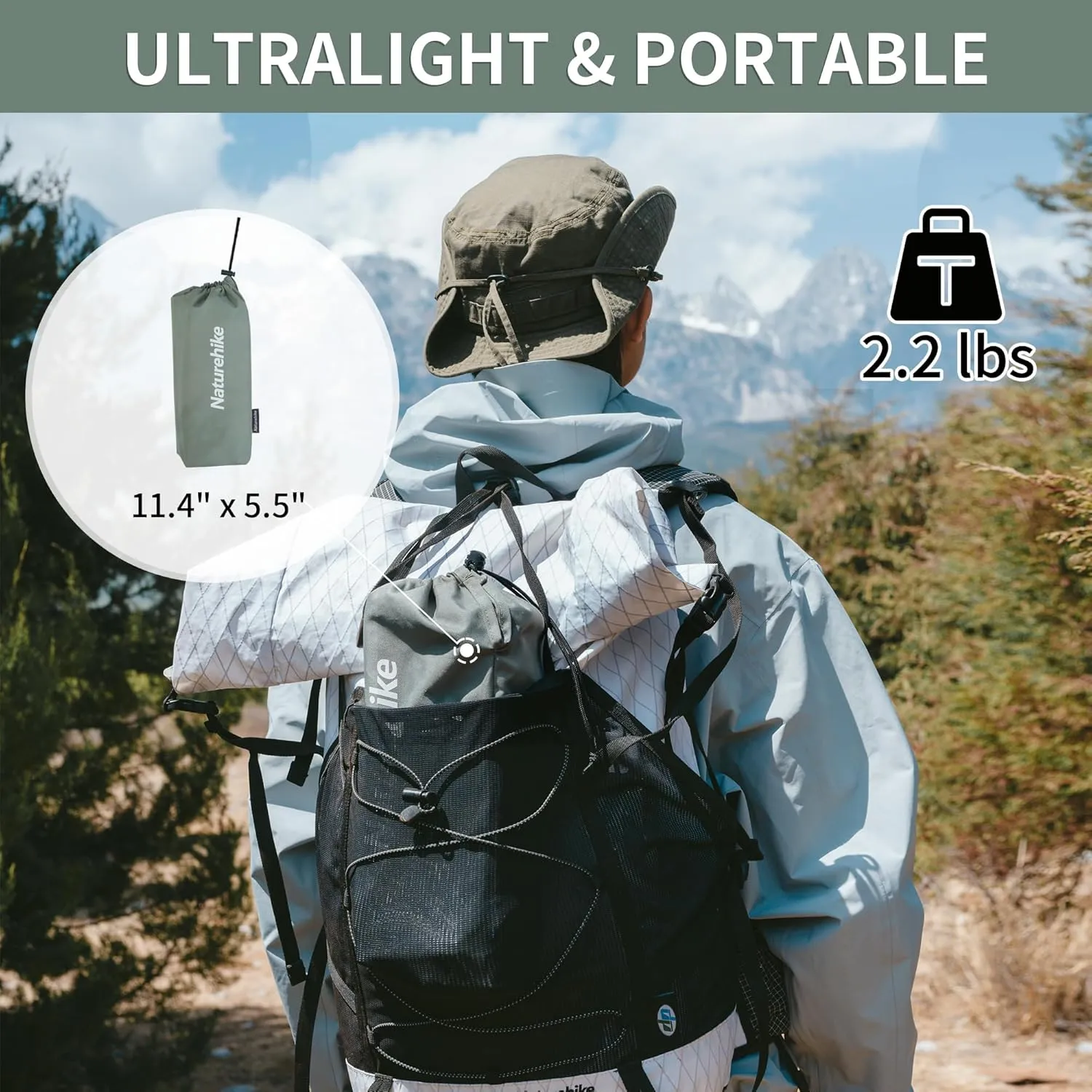 Naturehike Portable Camping Table, Aluminium Folding Table, Ultralight Camp Table Small Table for Camping Hiking Backpacking Outdoor Picnic