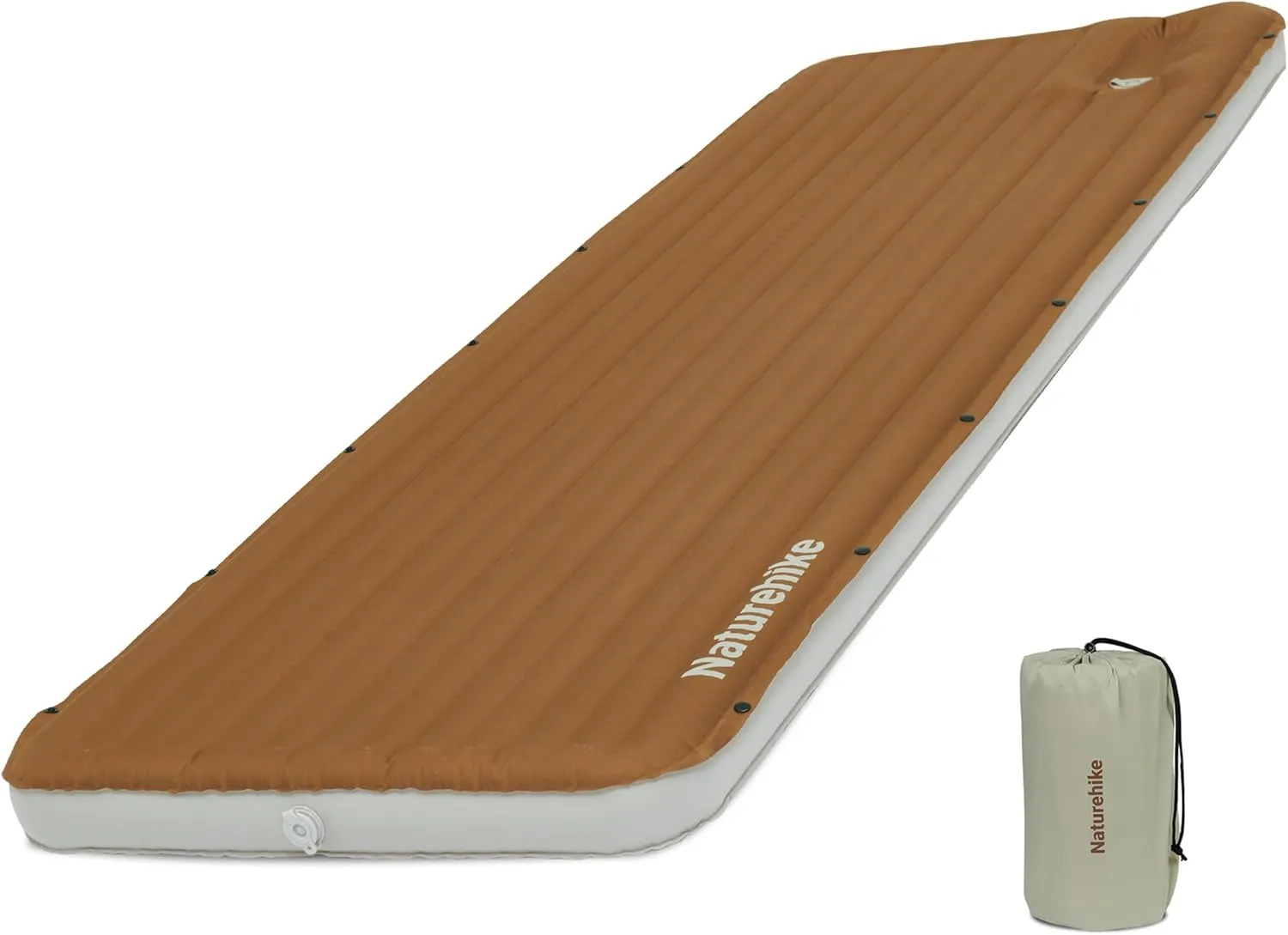 Naturehike Single Camping Mattress, Splicable Sleeping Pad with Foot Pump, 3.74" Thick Sleeping Mats with Strong Support for Travel, Car, Tent, Home