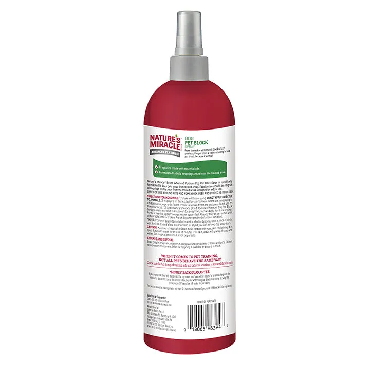Nature's Miracle Advanced Platinum Dog Pet Block Spray (16oz)