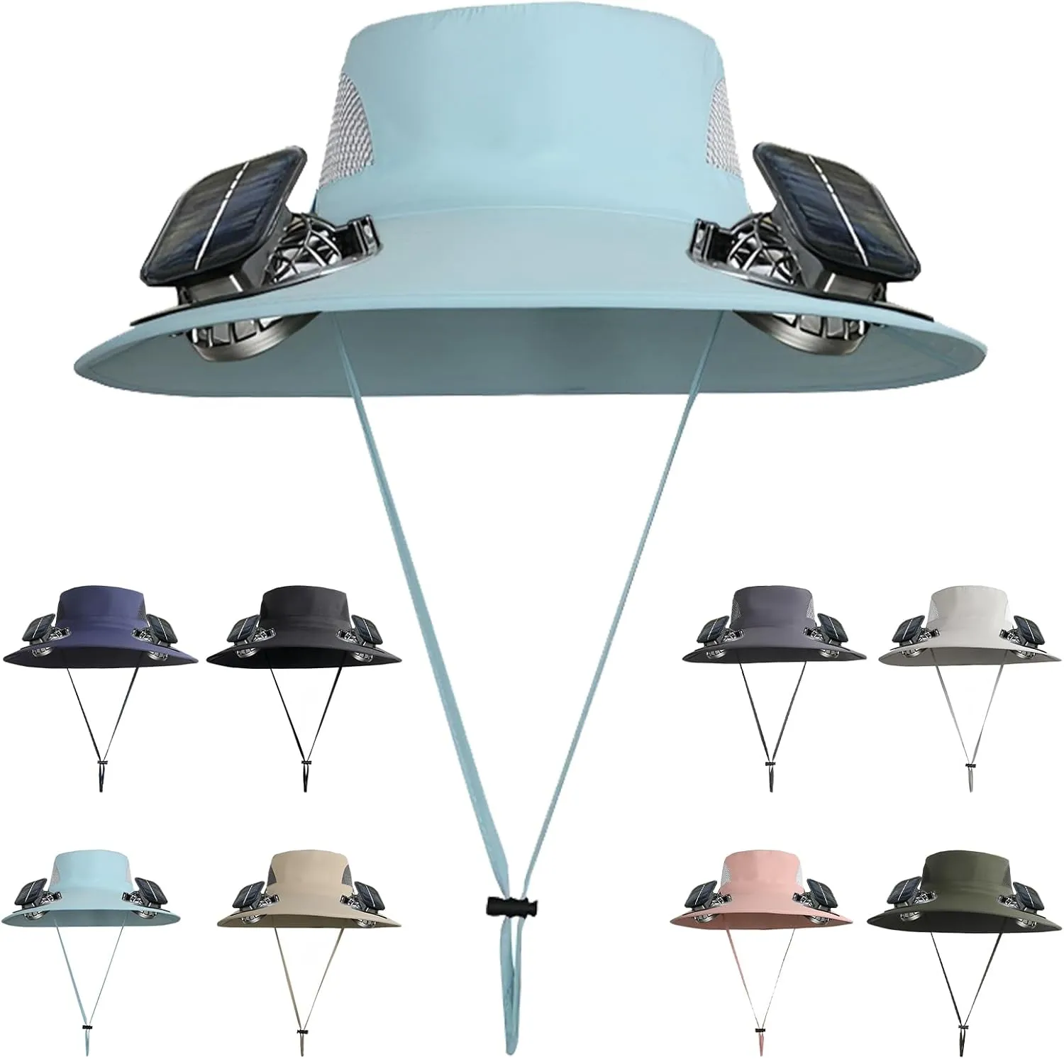 New Colitt Fishing Hat with Built in Fan for Men Women, Wide Brim Solar Fan Hat Outdoor Fishing, UPF 50  Powered Fan Hat