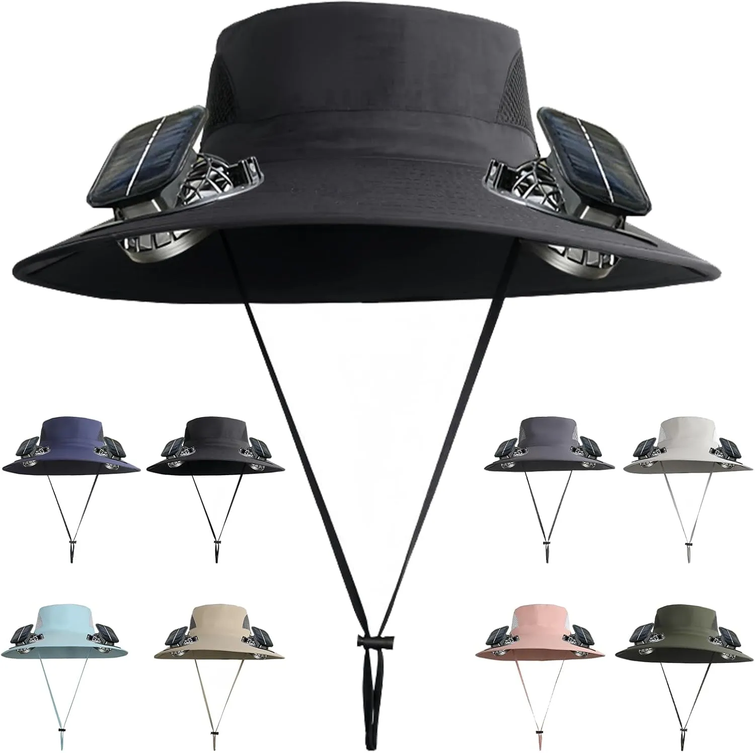 New Colitt Fishing Hat with Built in Fan for Men Women, Wide Brim Solar Fan Hat Outdoor Fishing, UPF 50  Powered Fan Hat