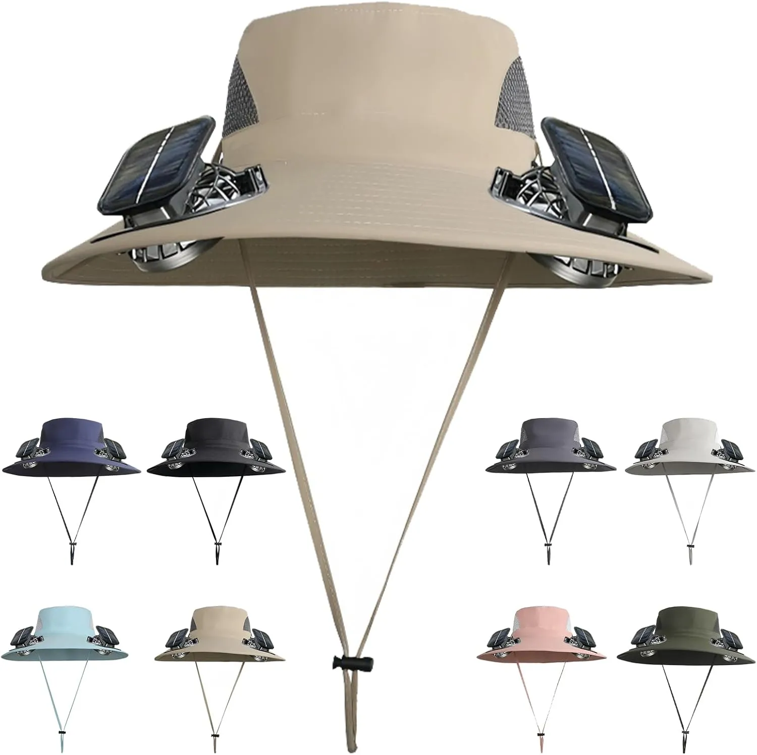 New Colitt Fishing Hat with Built in Fan for Men Women, Wide Brim Solar Fan Hat Outdoor Fishing, UPF 50  Powered Fan Hat