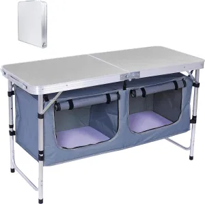 Nice C Camping Table, Folding Table, Grill Table, Folding Camping Table with 4 Side Tables   Camping Table, Folding Table Height Adjustable, Camp Table, Storage Kitchen Table, Lightweight Aluminum