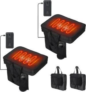 Nice C Heated Seat Cushion, Heated Stadium Seat, Heated Seat, Heated Massage Bleacher Cushion with Carry Handle, Cup Holder for Stadium, Bleachers, Camping (2-Pack)