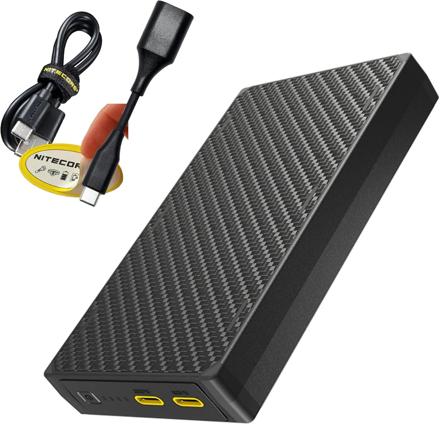 Nitecore NB20000 Gen 3 20000mAh Power Bank, Fast Charging QC PD Dual USB-C Ports Compatible with iPhone, Samsung Galaxy and Tablets with Lumentac USB Charging Cable