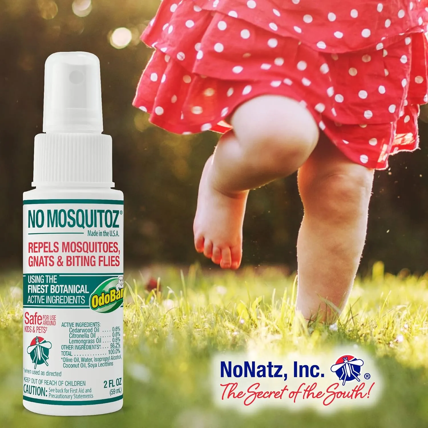 No Mosquitoz Botanical Bug Repellent, Effective for Gnat, Mosquito, and Biting Flies, Hand-Crafted and DEET-Free, Non-Greasy Formula, 2 Ounce Spray Bottle, 3-Pack