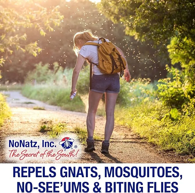 No Natz Botanical Bug Repellant, Effective for Gnat, Mosquito, and Biting Flies, Hand-Crafted and DEET-Free, Non-Greasy Formula, 8 Ounce Spray Bottle