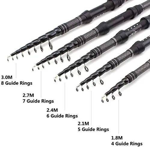 None Branded 1.8m-3.0m Multifunction Spinning Rod Carbon Carp Fishing Fish Pole Telescopic Travel Fishing Rod Ultrashort Fishing Tackle