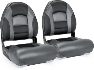 NORTHCAPTAIN Deluxe A Pair of Marine High Back Folding Fishing Boat Seat,Stainless Steel Screws Included