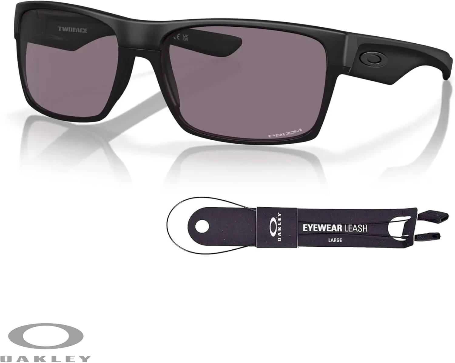 Oakley Twoface OO9189 Square Sunglasses For Men  BUNDLE Leash   BUNDLE with Designer iWear Eyewear Kit