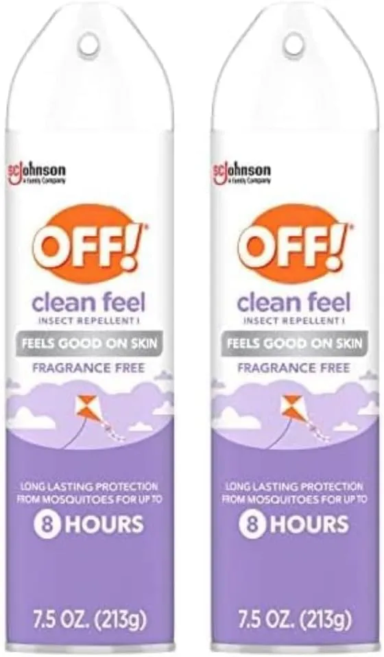 OFF! Clean Feel Insect Repellent Aerosol with 20% Picaridin, Bug Spray with Long Lasting Protection from Mosquitoes, Feels Good on Skin, 7 oz (Pack of 2)