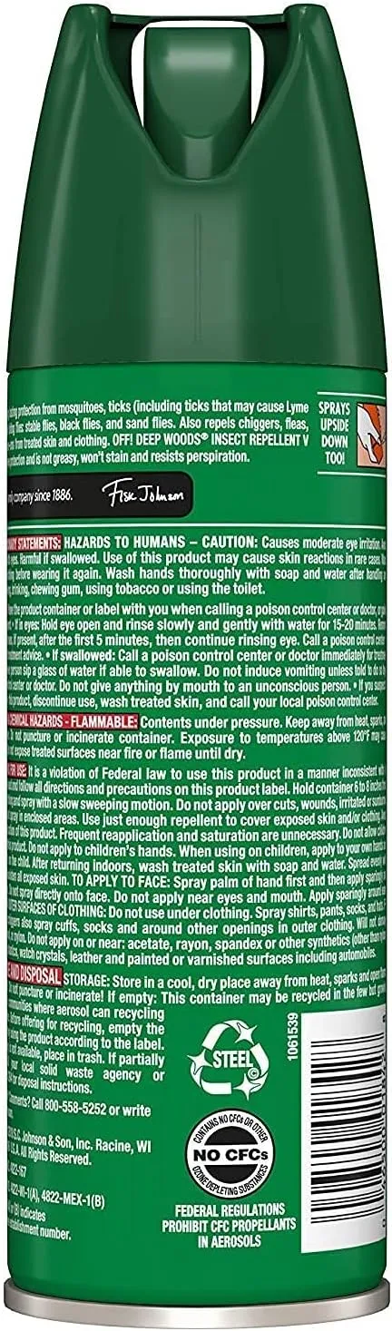 OFF! Deep Woods Insect Repellent V Ticks Aerosol 6 oz, Pack of 6