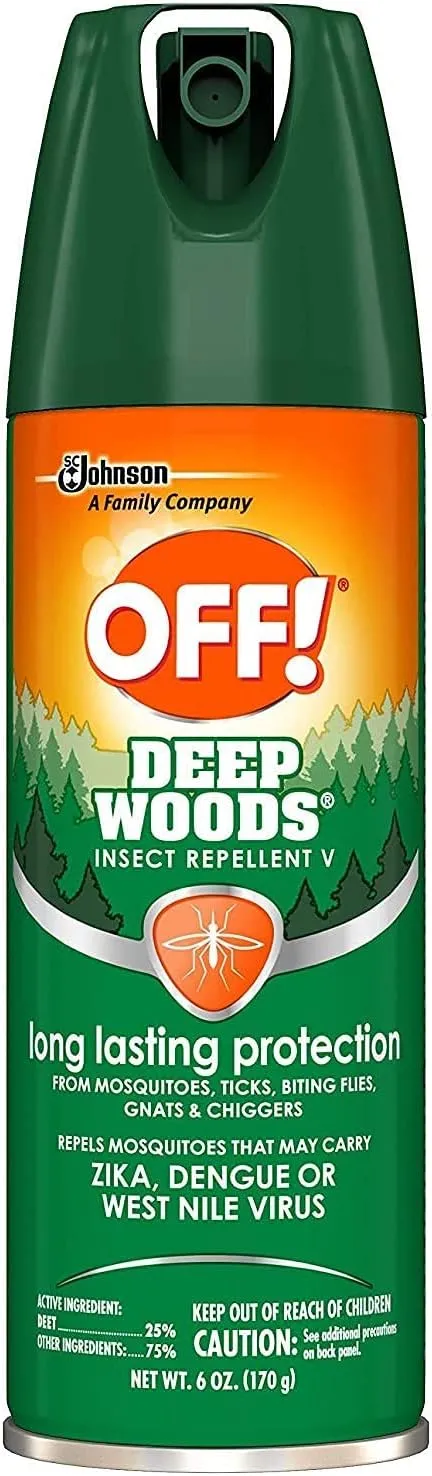 OFF! Deep Woods Insect Repellent V Ticks Aerosol 6 oz, Pack of 6