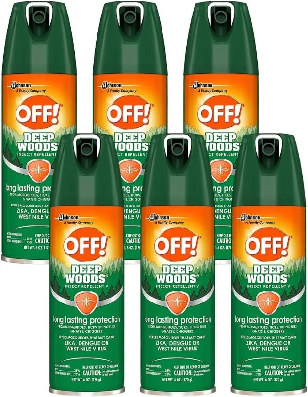 OFF! Deep Woods Insect Repellent V Ticks Aerosol 6 oz, Pack of 6