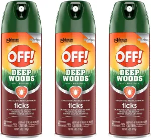 Off! Deep Woods Tick Repellent Aerosol 6 Ounce (Pack of 3)