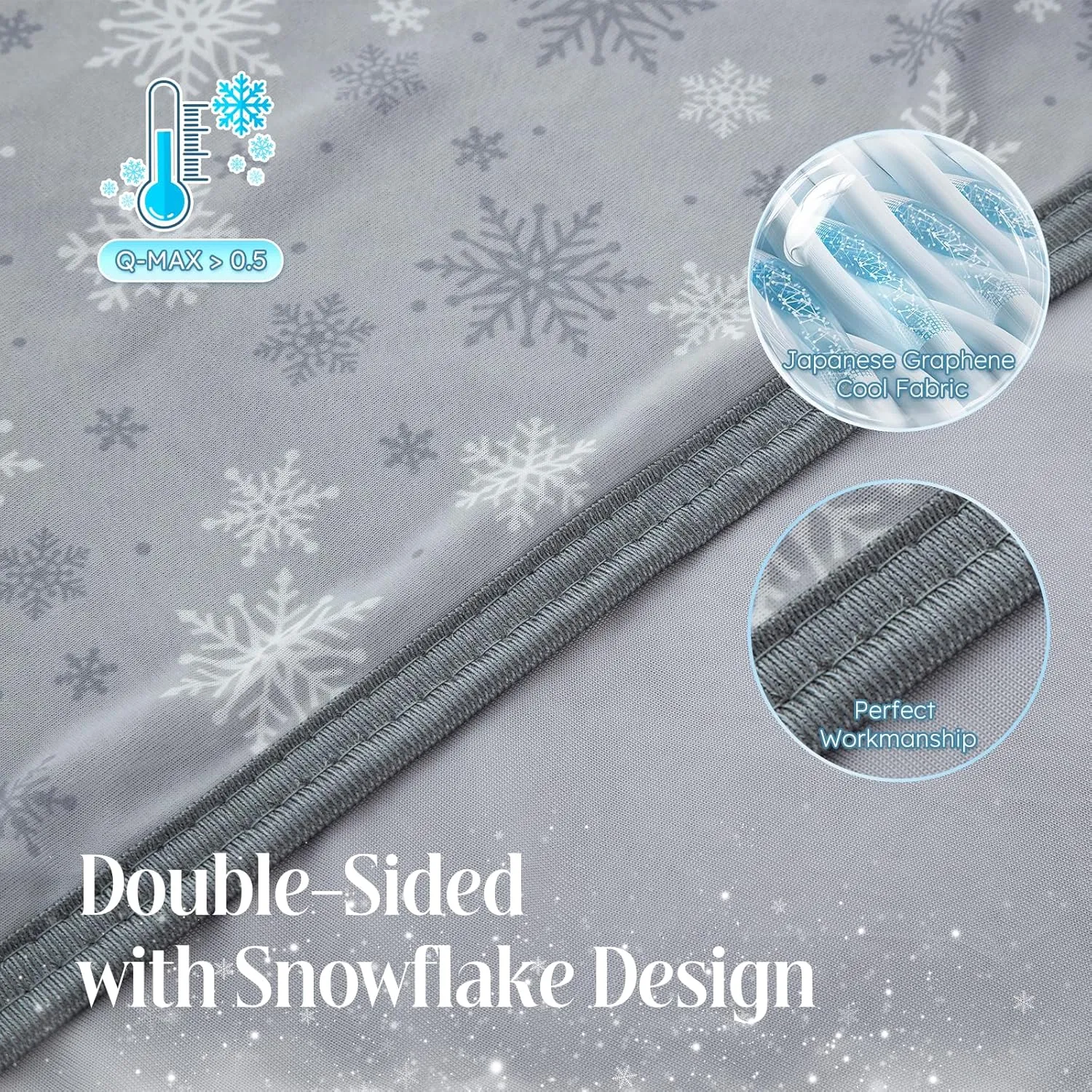 OIGAE Cooling Blanket for Hot Sleepers - Soft & Lightweight Summer Cold Blanket for Night Sweats | Perfect for Bed, Couch, Sofa (Light Grey, Throw 50" x 70")