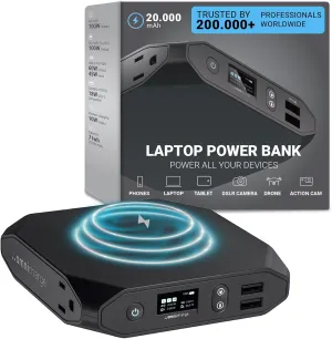 Omni 20  Professional Premium Portable Power Bank with AC Outlet 20,000mAh/71Wh,Laptop Power Bank,Universal Charger for All Devices, Fast Charging USB-C & QC 3.0, Travel-Friendly Power Solution