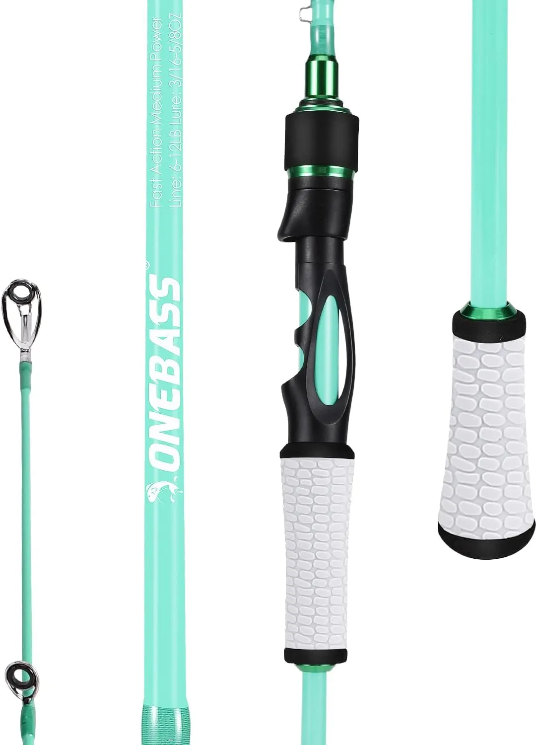 One Bass Fishing Rod, Spinning & Casting Fishing Pole with 30 Ton Carbon Fiber