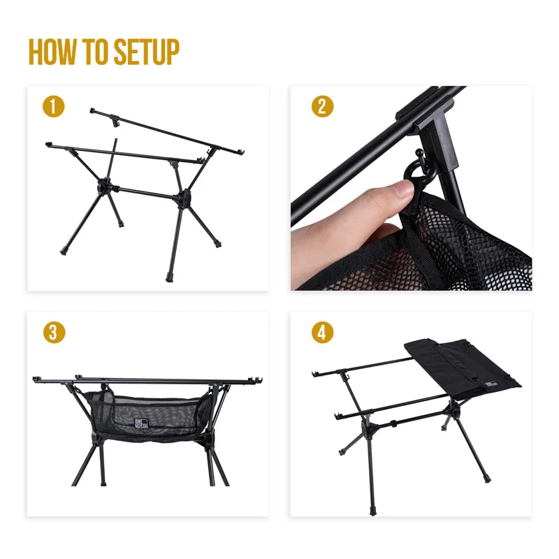 OneTigris Worktop Portable Camping Table - Black
