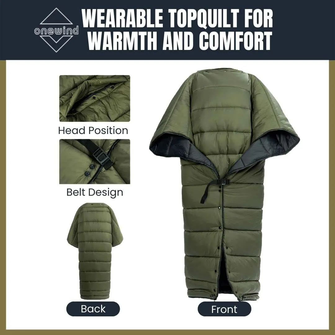Onewind Hammock Top Quilt with Footbox, Lightweight and Portable Sleeping Quilt Camping Sleeping Bag for Backpacking and Hiking