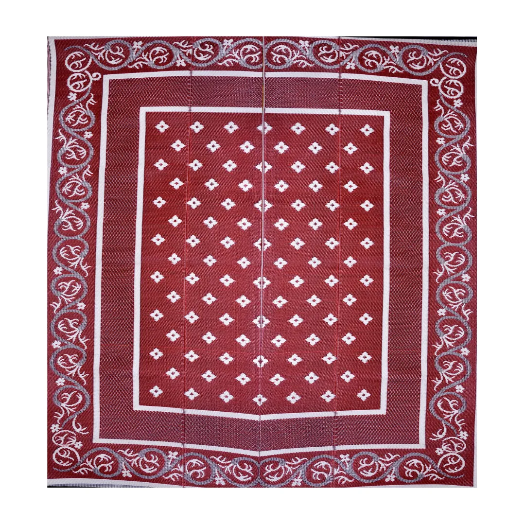 Orissa Red Foldable Waterproof Large Camping Carpet for Outdoor - 270x360 CM