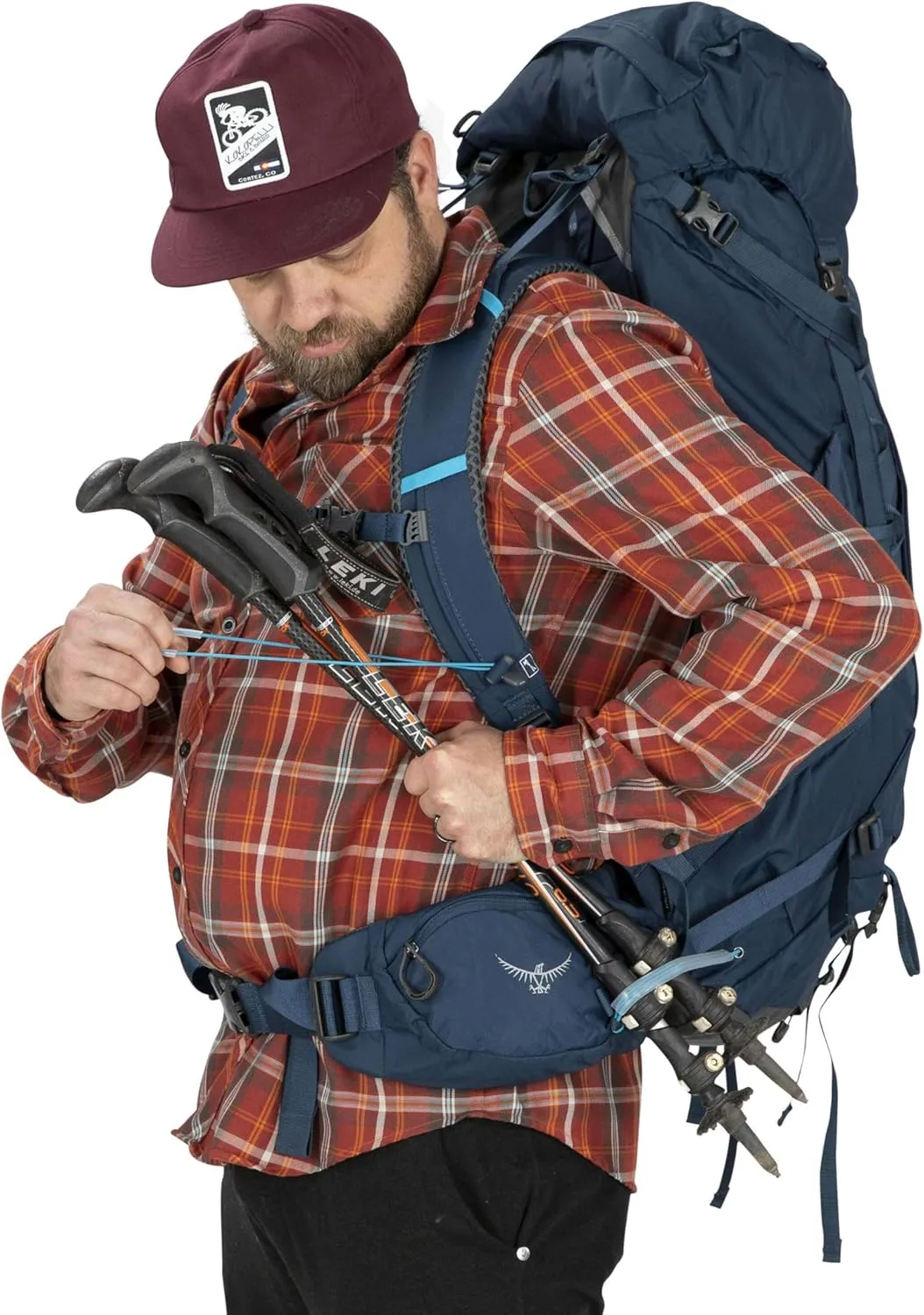 Osprey Kestrel 38L Men's Backpacking Backpack, Black, L/XL