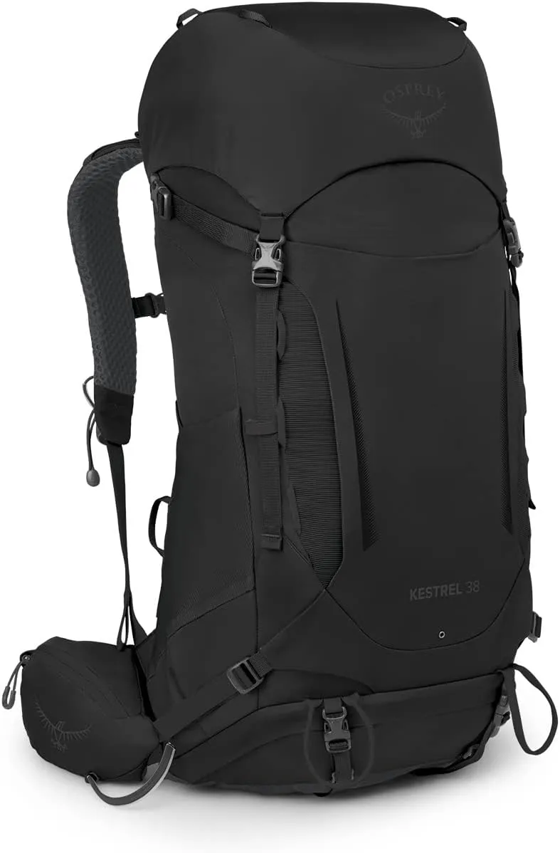 Osprey Kestrel 38L Men's Backpacking Backpack, Black, L/XL